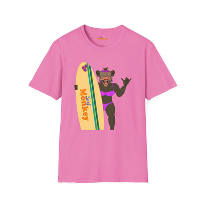 Surf Monkey Girl - Aloha - Unisex Crew Softstyle T-Shirt