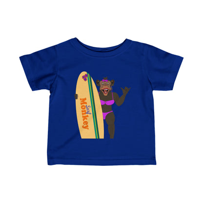 Surf Monkey - Girl - Unisex Infant Fine Jersey Tee