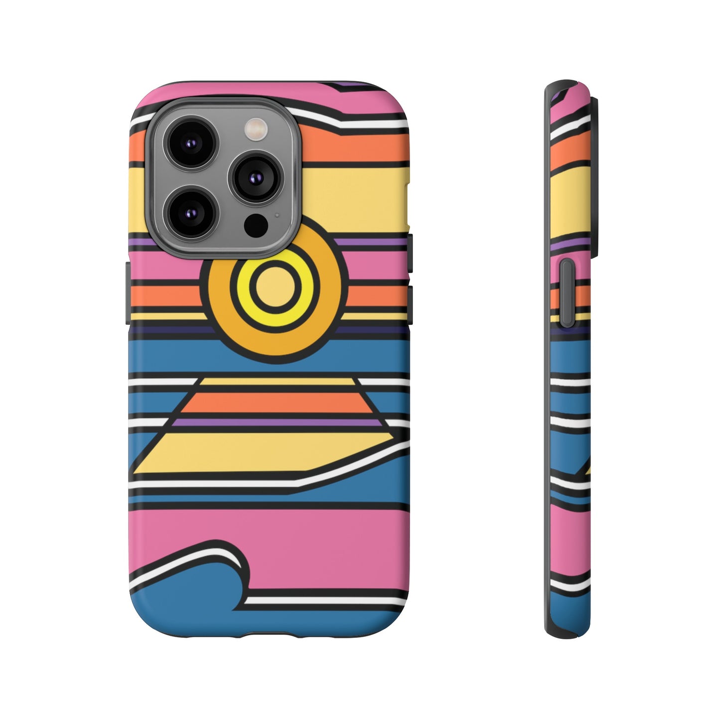 Surf Monkey - 70's Retro - Black Phone Case