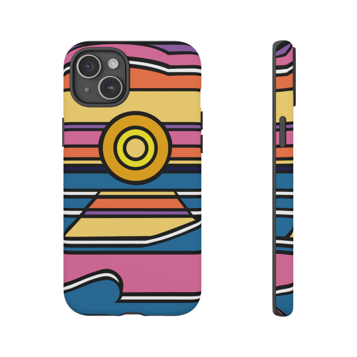 Surf Monkey - 70's Retro - Black Phone Case