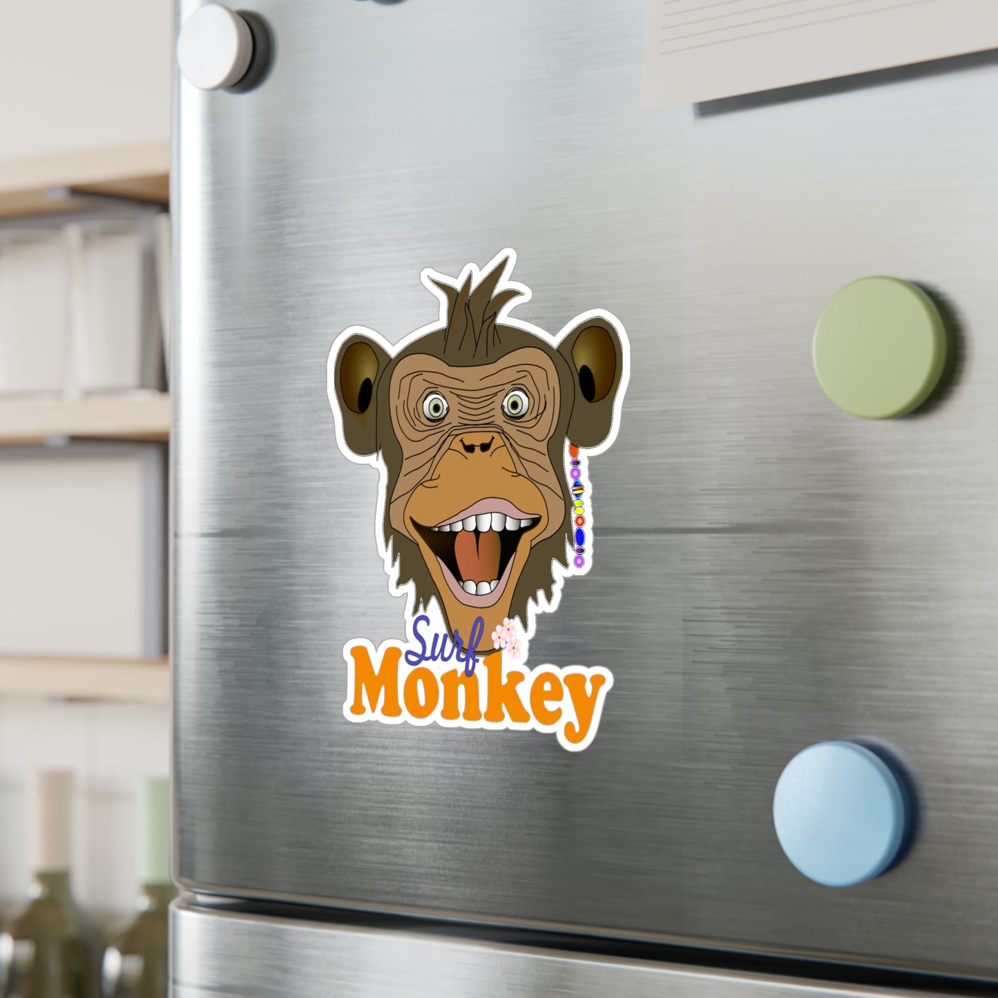 Surf Monkey Head Sticker - Kiss-Cut Vinyl Decals