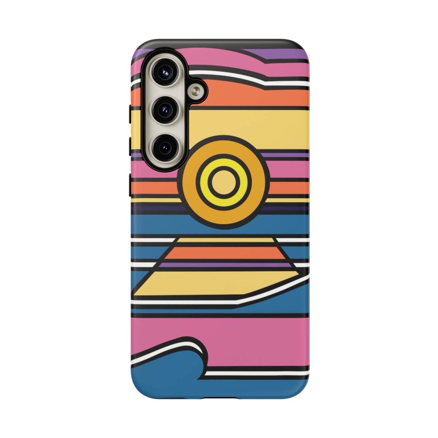 Surf Monkey - 70's Retro - Black Phone Case