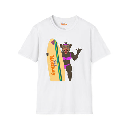 Surf Monkey Girl - Aloha - Unisex Crew Softstyle T-Shirt