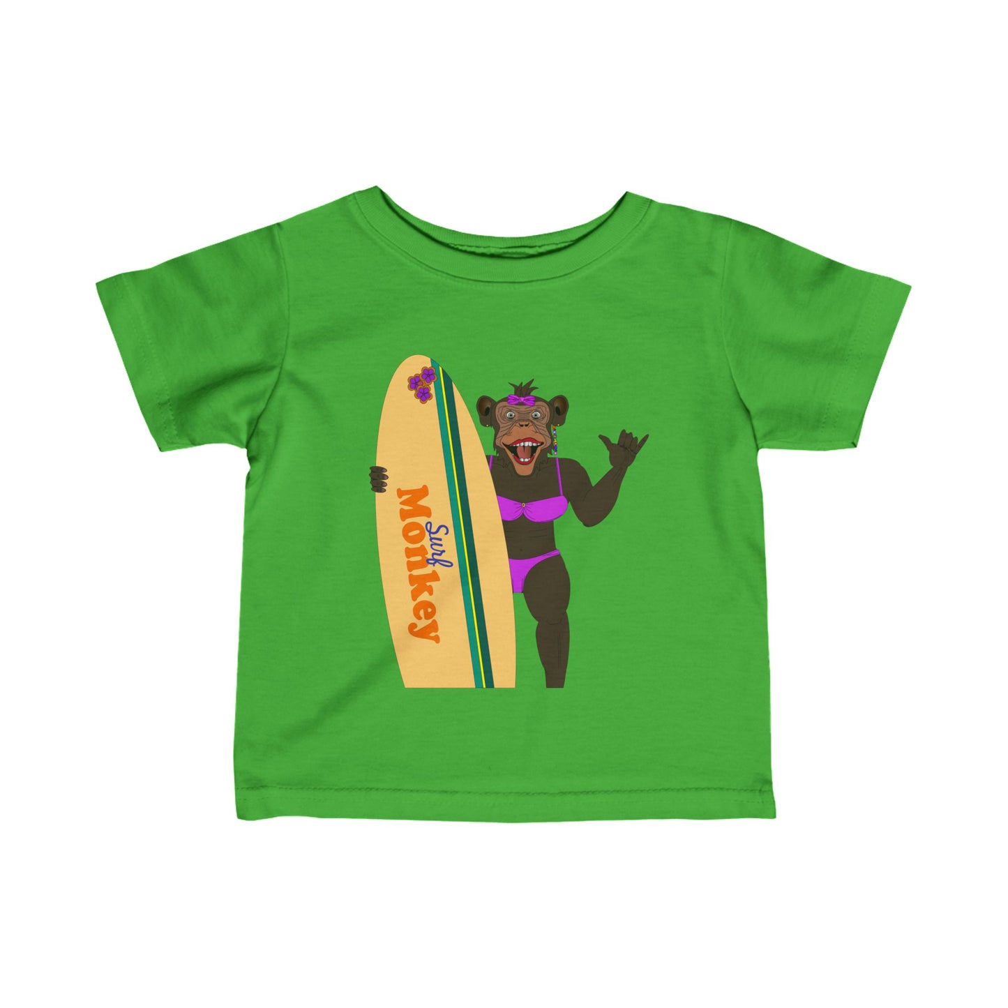 Surf Monkey - Girl - Unisex Infant Fine Jersey Tee