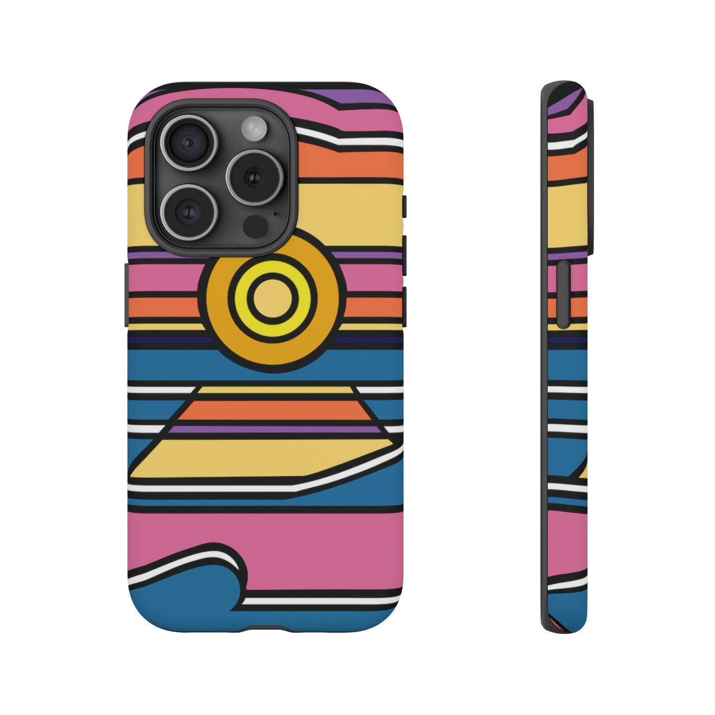 Surf Monkey - 70's Retro - Black Phone Case