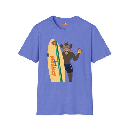 Surf Monkey Boy - Fur Wax - Unisex Crew Softstyle T-Shirt