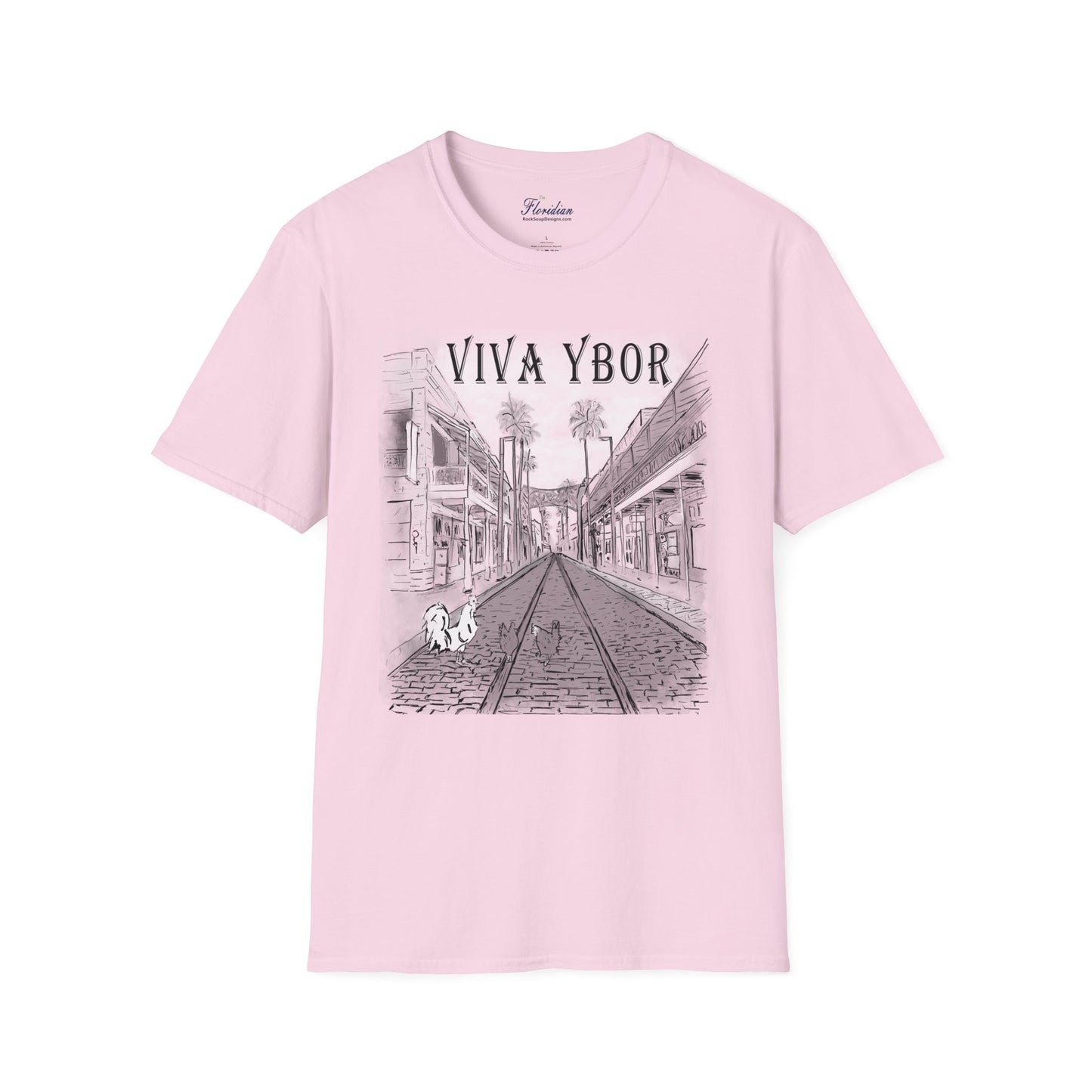 The Floridian - B&W Viva Ybor - Unisex Crew Softstyle T-Shirt