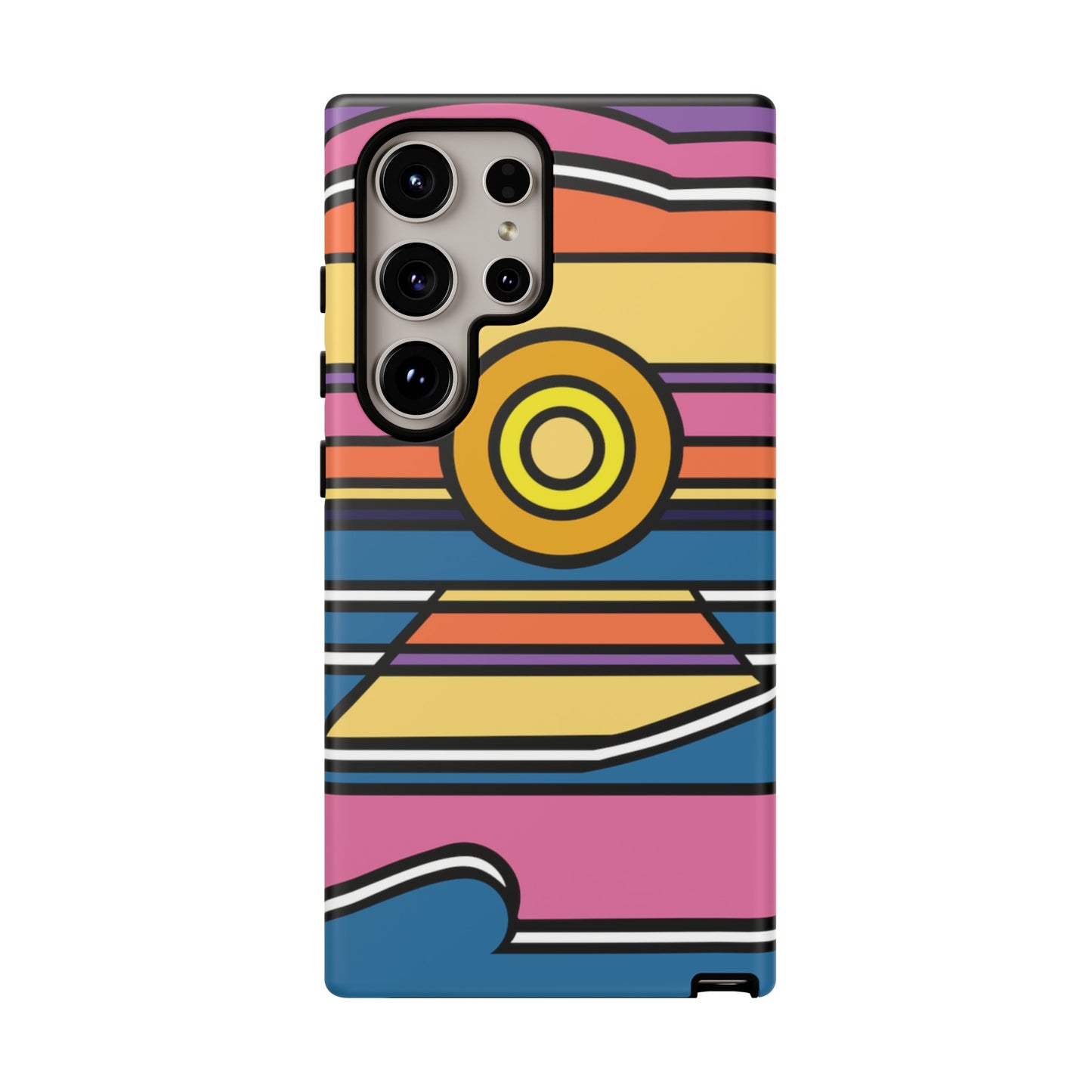 Surf Monkey - 70's Retro - Black Phone Case