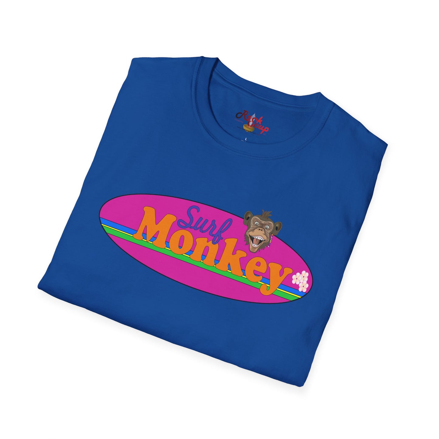 Surf Monkey - Purple - Unisex Crew Softstyle T-Shirt