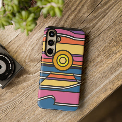 Surf Monkey - 70's Retro - Black Phone Case