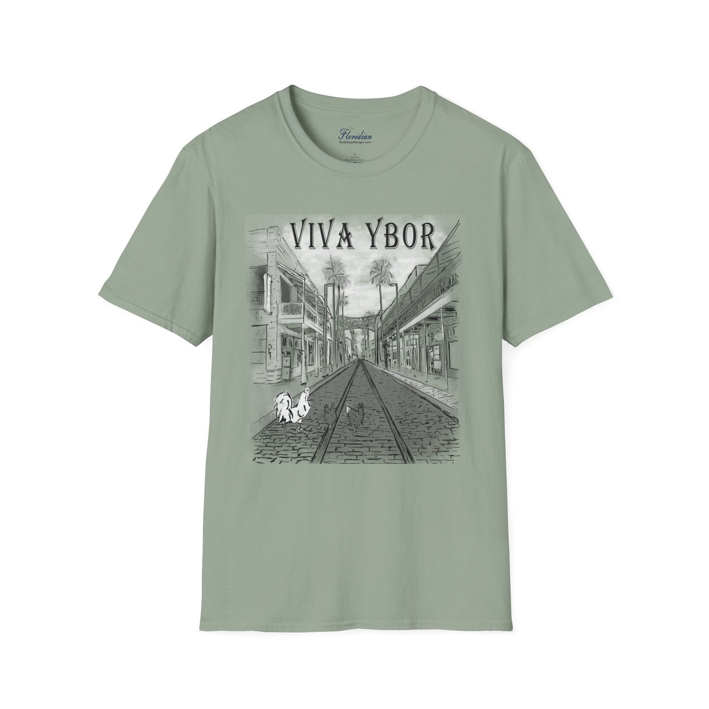 The Floridian - B&W Viva Ybor - Unisex Crew Softstyle T-Shirt