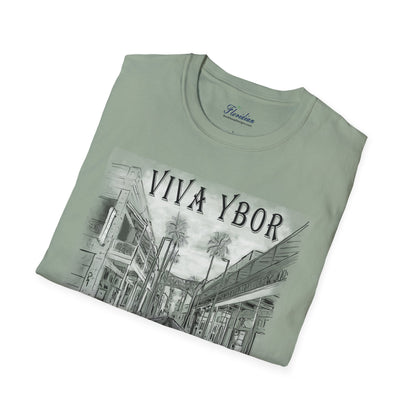 The Floridian - B&W Viva Ybor - Unisex Crew Softstyle T-Shirt