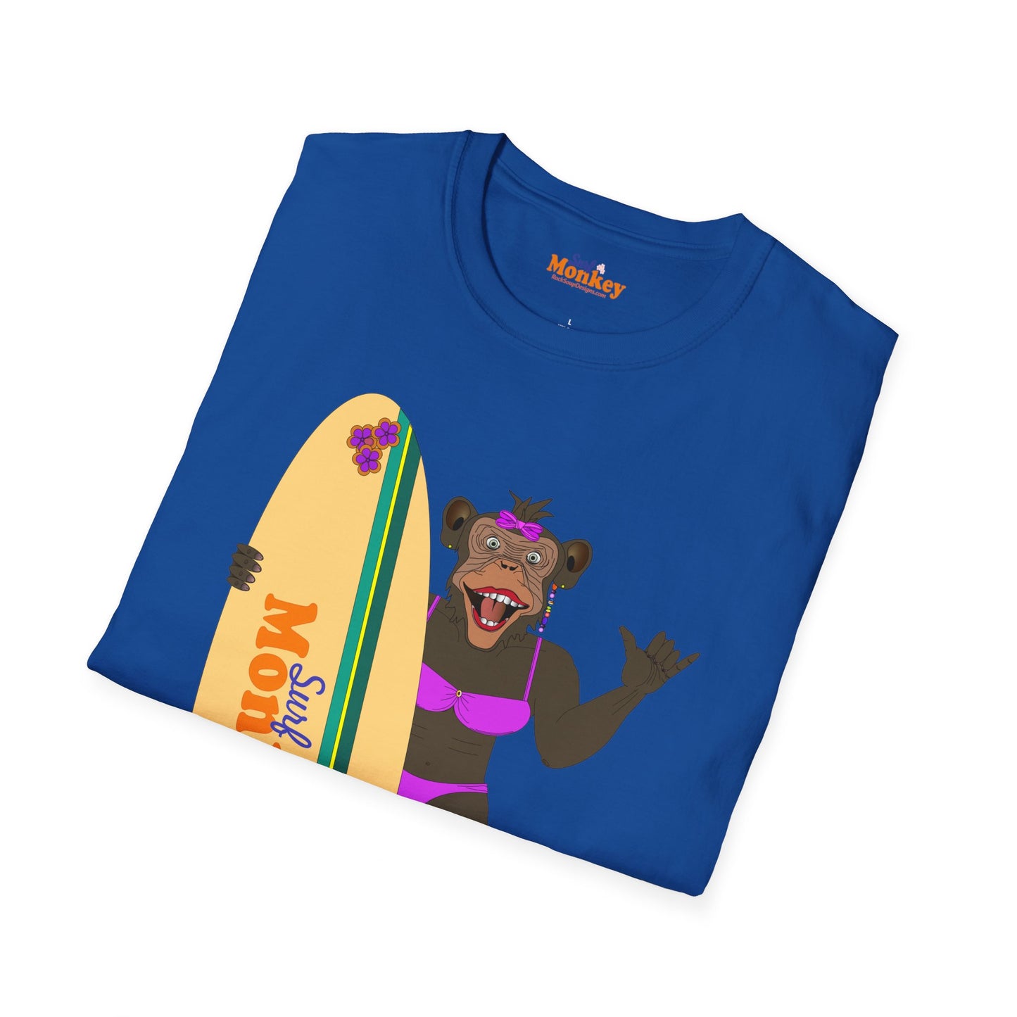 Surf Monkey Girl - Aloha - Unisex Crew Softstyle T-Shirt