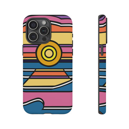 Surf Monkey - 70's Retro - Black Phone Case