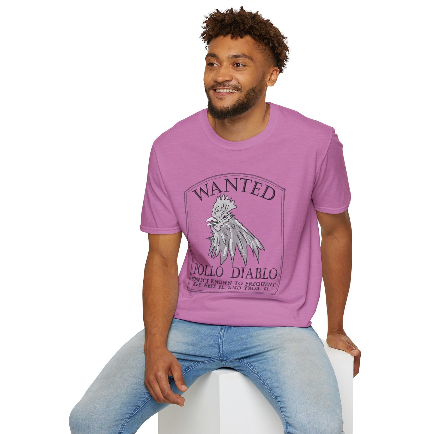 The Floridian - B&W Diablo Pollo - Unisex Crew Softstyle T-Shirt