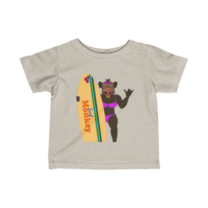 Surf Monkey - Girl - Unisex Infant Fine Jersey Tee