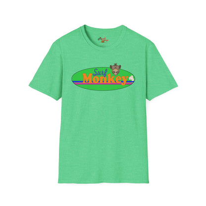 Surf Monkey - Green - Unisex Crew Softstyle T-Shirt