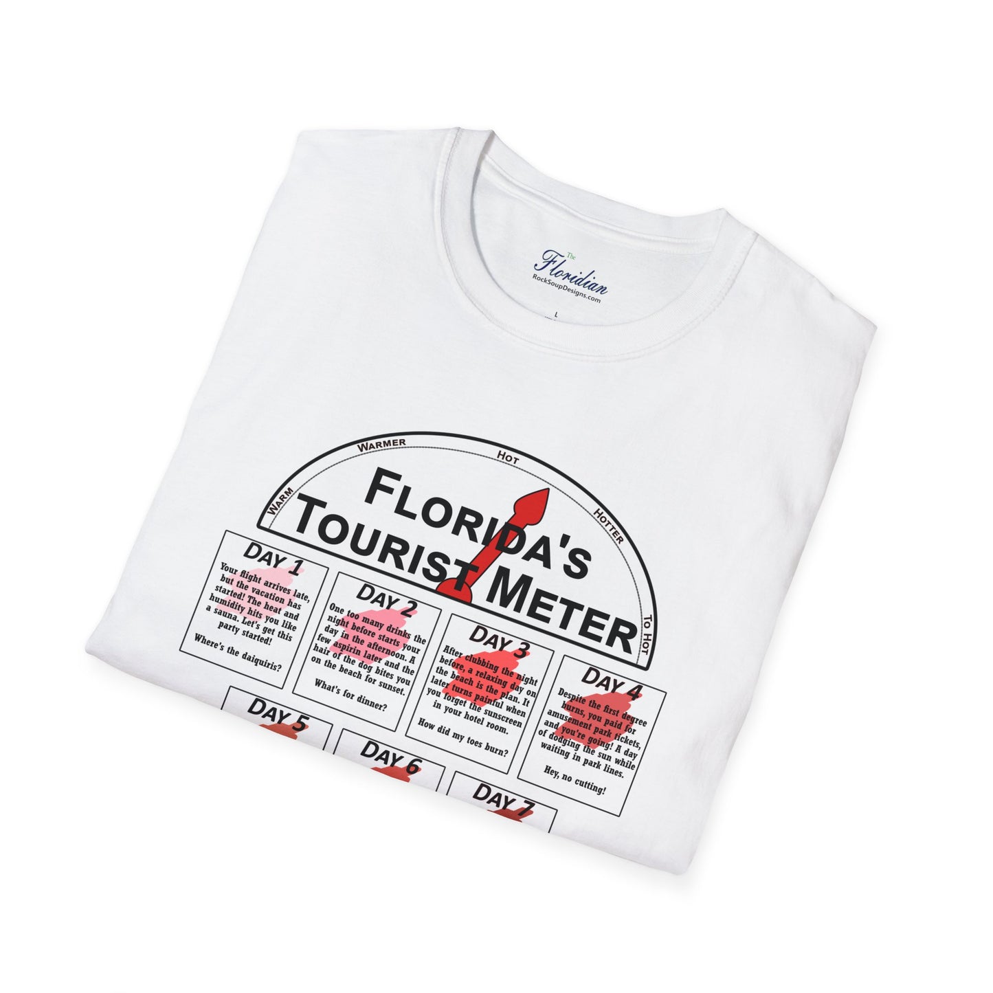 The Floridian - Florida's Tourist Meter - Unisex Crew Softstyle T-Shirt