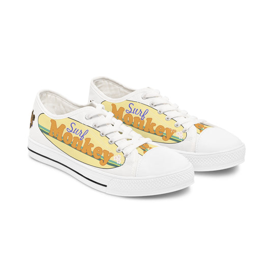 Surf Monkey - White - Women's Low Top Sneakers