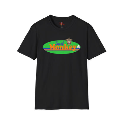 Surf Monkey - Green - Unisex Crew Softstyle T-Shirt