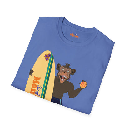 Surf Monkey Boy - Fur Wax - Unisex Crew Softstyle T-Shirt