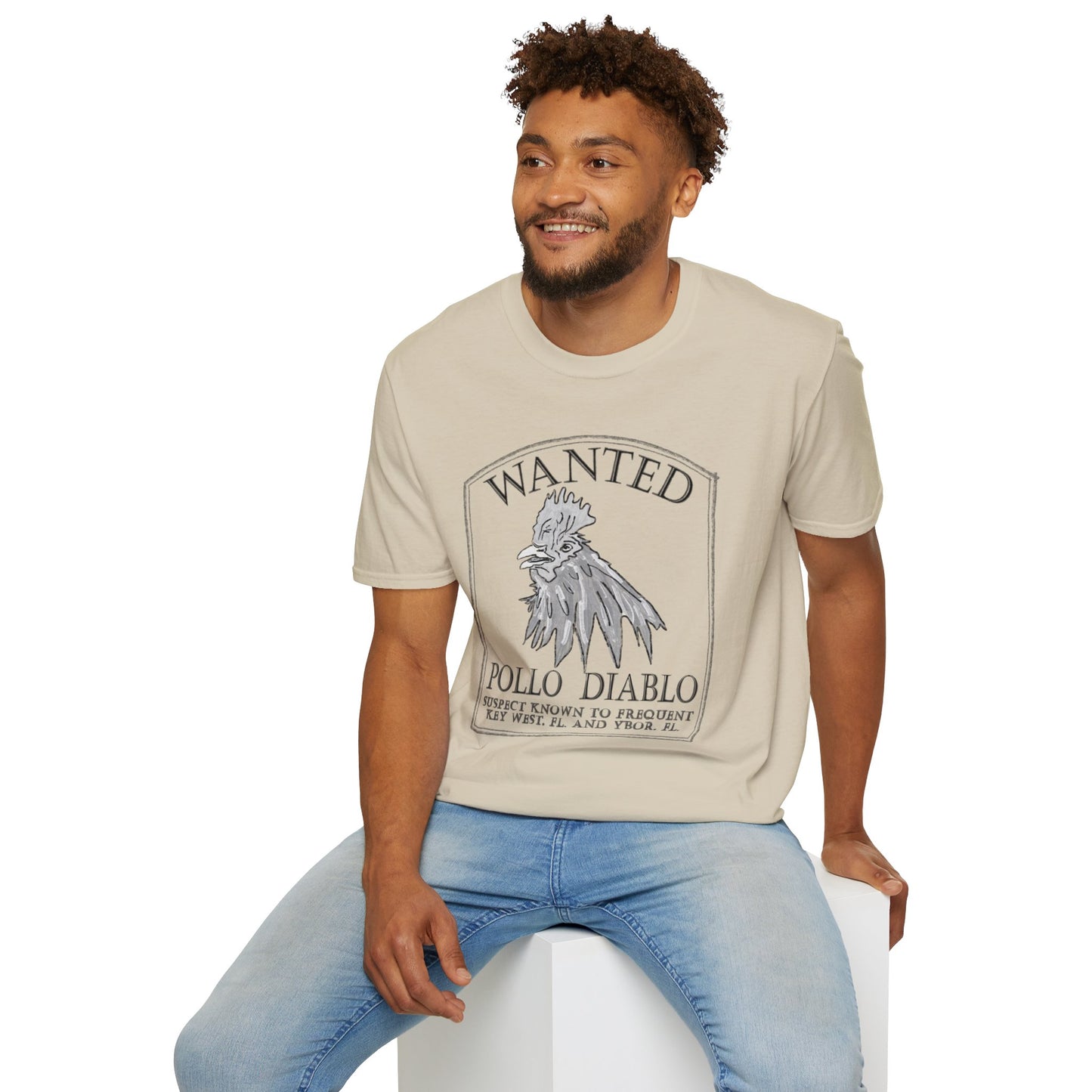 The Floridian - B&W Diablo Pollo - Unisex Crew Softstyle T-Shirt