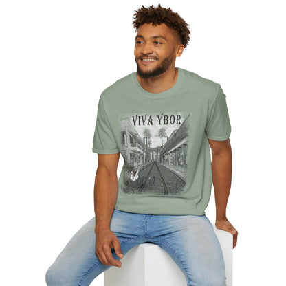 The Floridian - B&W Viva Ybor - Unisex Crew Softstyle T-Shirt