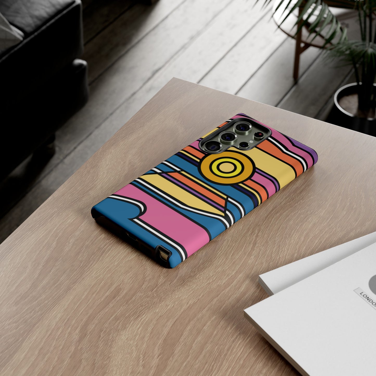 Surf Monkey - 70's Retro - Black Phone Case