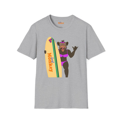 Surf Monkey Girl - Aloha - Unisex Crew Softstyle T-Shirt