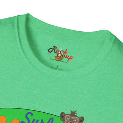 Surf Monkey - Green - Unisex Crew Softstyle T-Shirt