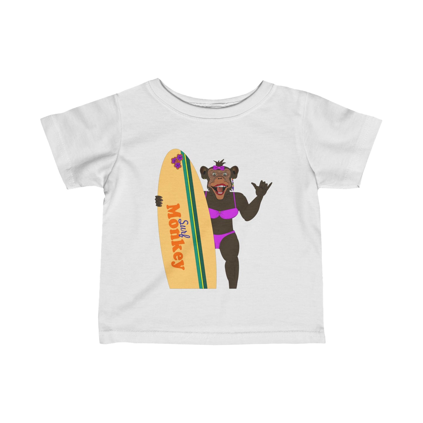 Surf Monkey - Girl - Unisex Infant Fine Jersey Tee