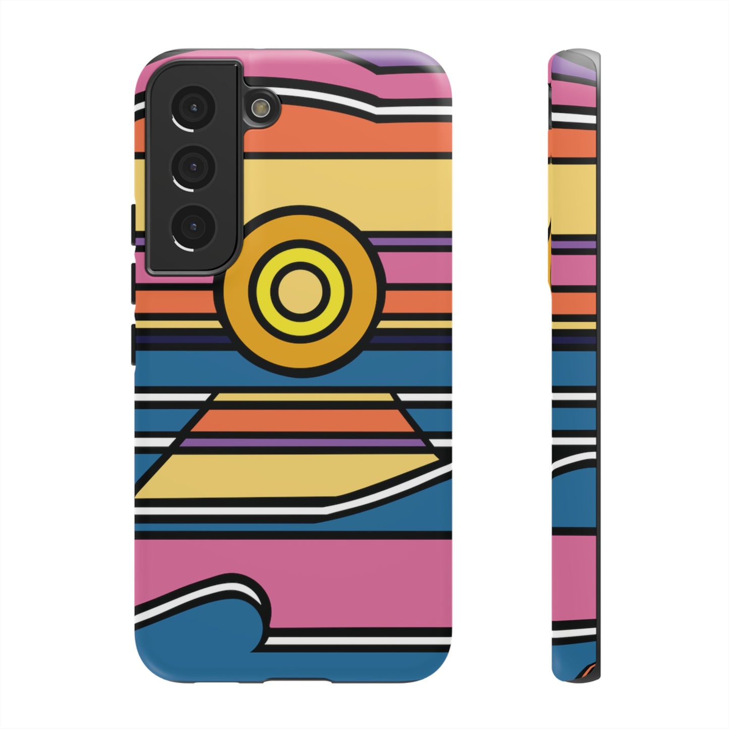 Surf Monkey - 70's Retro - Black Phone Case