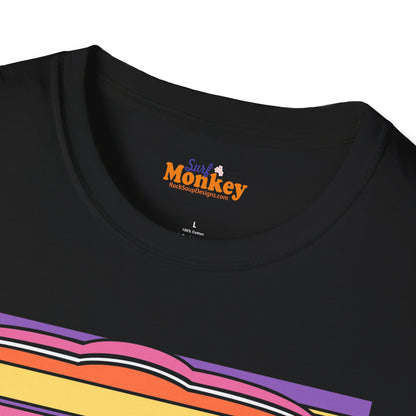 Surf Monkey - 70's Retro Sunset - Unisex Softstyle T-Shirt