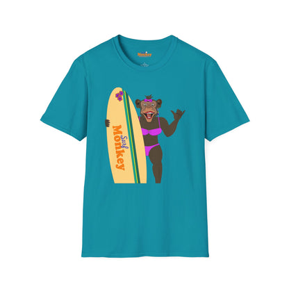 Surf Monkey Girl - Aloha - Unisex Crew Softstyle T-Shirt