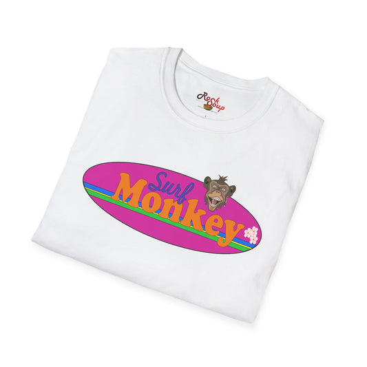 Surf Monkey - Purple - Unisex Crew Softstyle T-Shirt