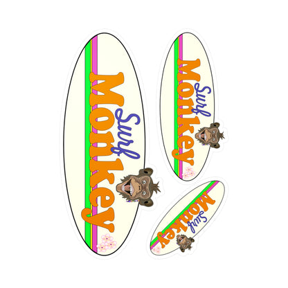 Surf Monkey White Board - 3 Sticker Set - Kiss-Cut Vinyl Decals