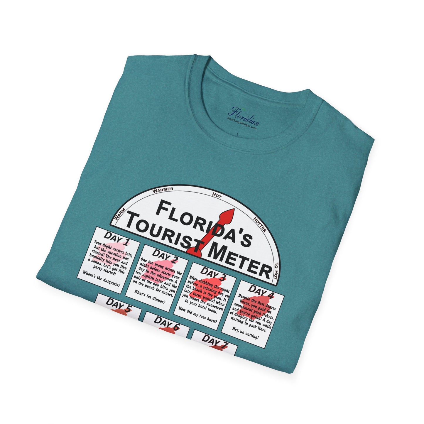 The Floridian - Florida's Tourist Meter - Unisex Crew Softstyle T-Shirt