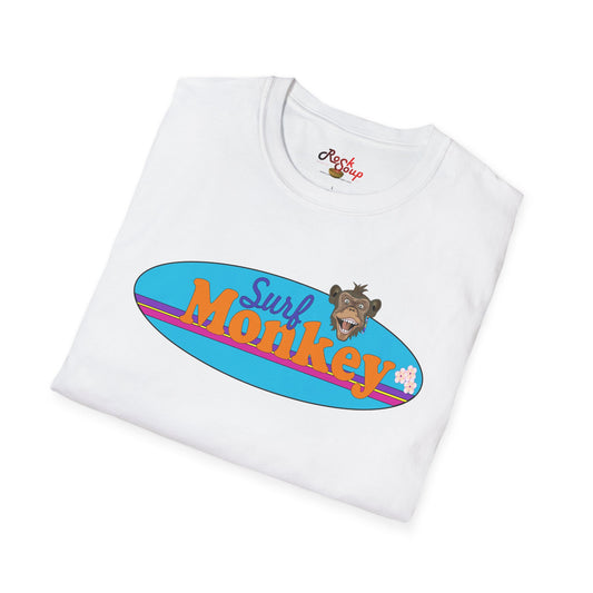 Surf Monkey - Blue - Unisex Crew Softstyle T-Shirt