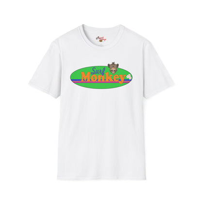 Surf Monkey - Green - Unisex Crew Softstyle T-Shirt