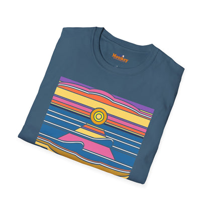 Surf Monkey - 70's Retro Sunset - Unisex Softstyle T-Shirt