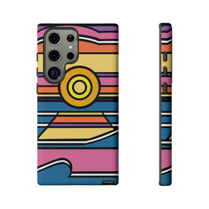 Surf Monkey - 70's Retro - Black Phone Case