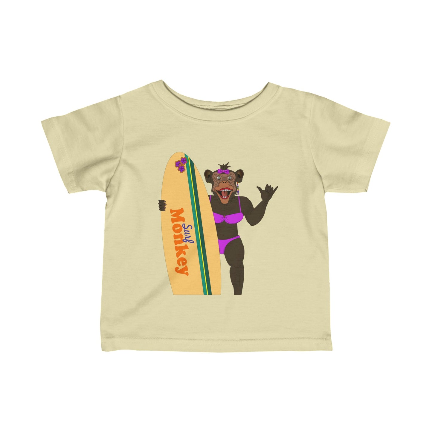 Surf Monkey - Girl - Unisex Infant Fine Jersey Tee