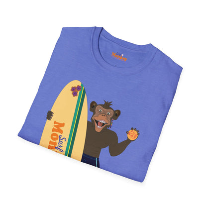 Surf Monkey Boy - Fur Wax - Unisex Crew Softstyle T-Shirt