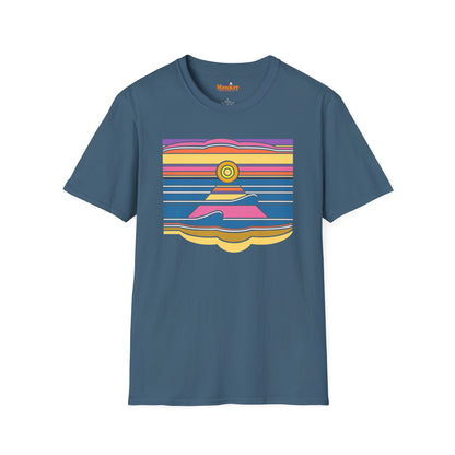 Surf Monkey - 70's Retro Sunset - Unisex Softstyle T-Shirt