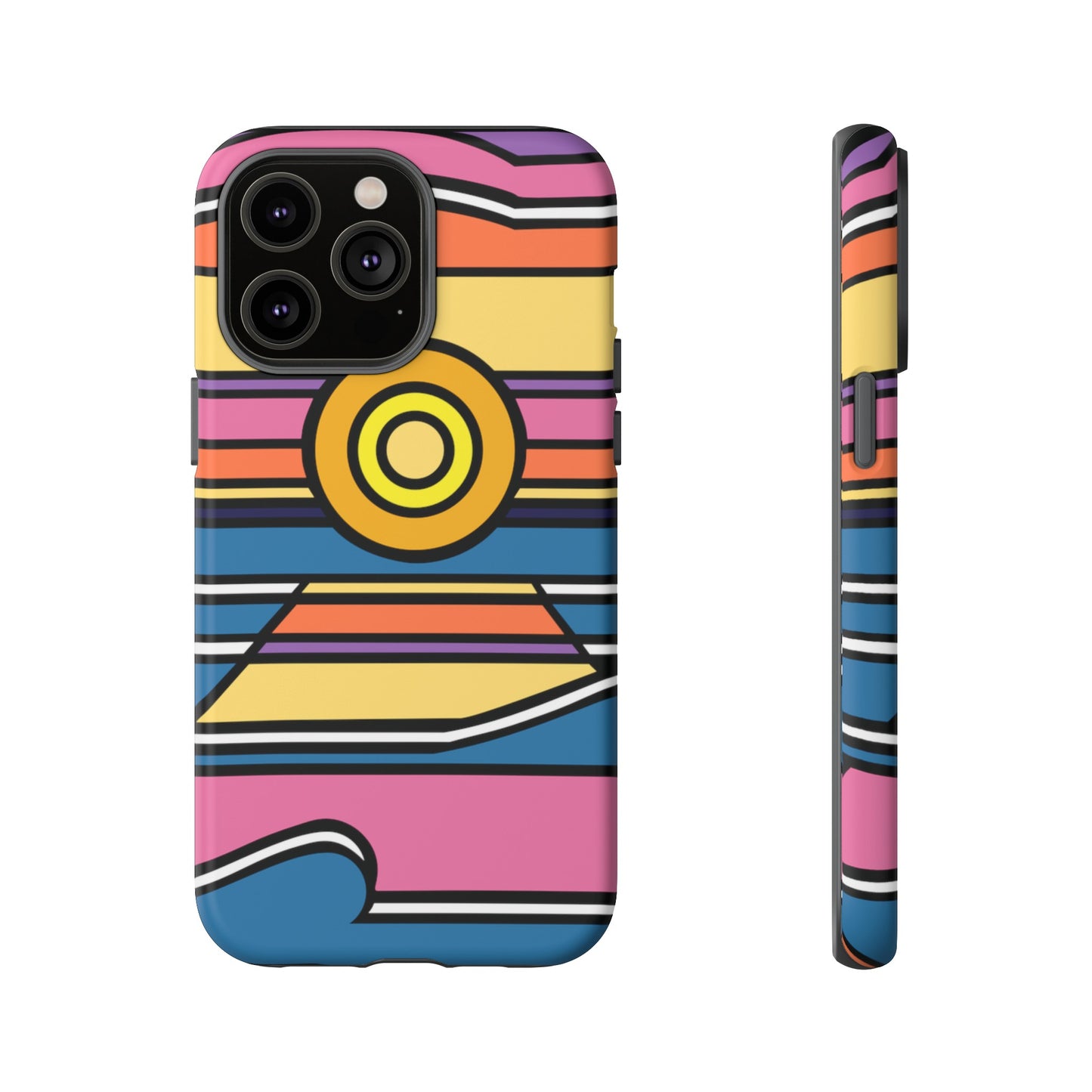 Surf Monkey - 70's Retro - Black Phone Case