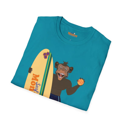 Surf Monkey Boy - Fur Wax - Unisex Crew Softstyle T-Shirt