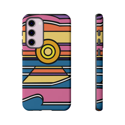 Surf Monkey - 70's Retro - Black Phone Case