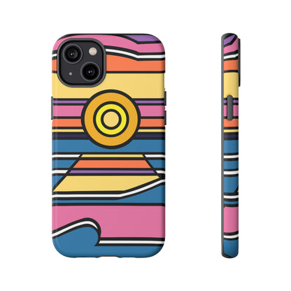 Surf Monkey - 70's Retro - Black Phone Case