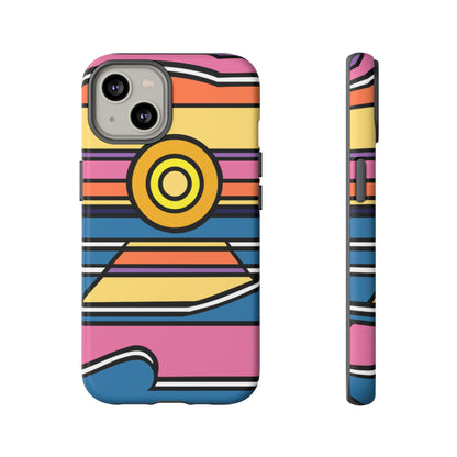 Surf Monkey - 70's Retro - Black Phone Case